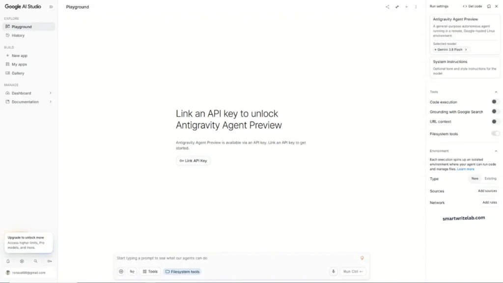 Google AI Creator Studio Dashboard