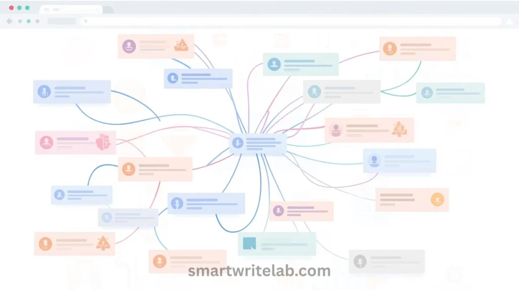Website sitemap with connected pages