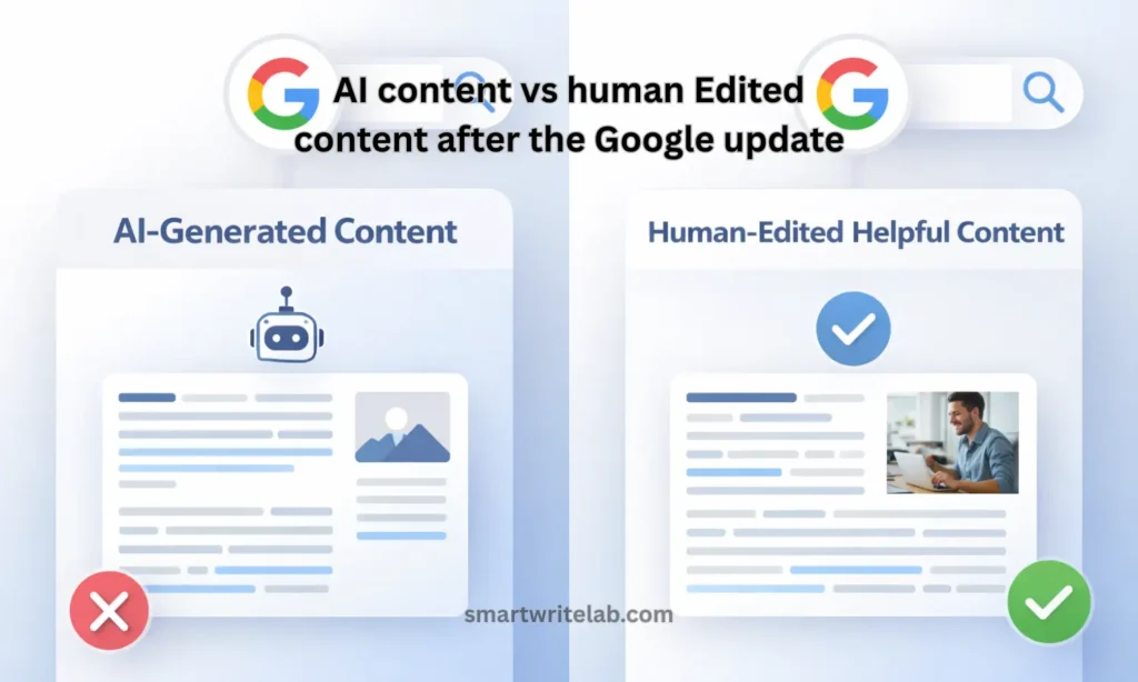 AI content vs human edited content after Google update