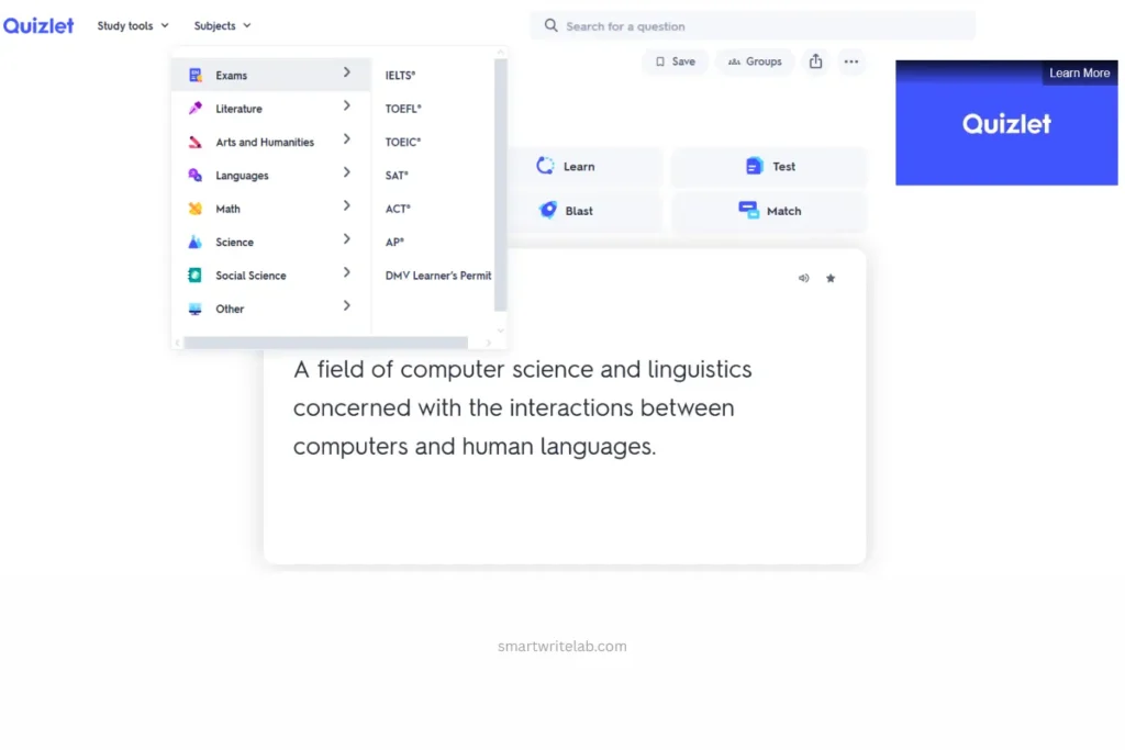Quizlet AI Tool
