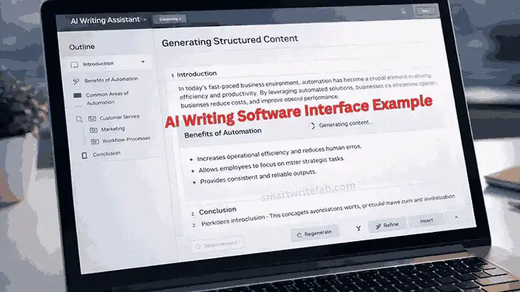 ai writing software interface example
