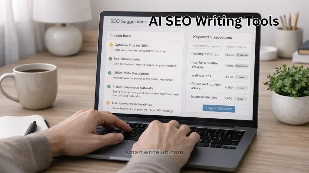 ai seo writing tool dashboard for bloggers