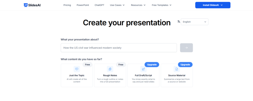 SlidesAI – Best AI Tool for Presentation Creation