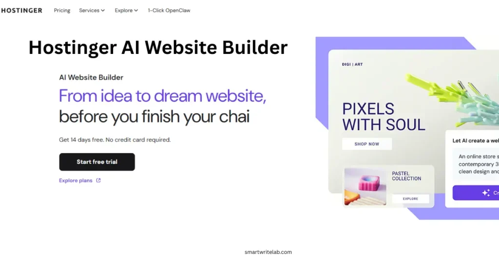 Hostinger AI Website Builder Interface
