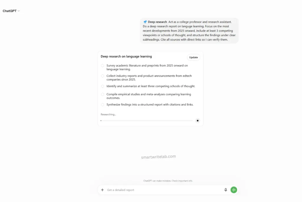 ChatGPT Deep Research Dashboard