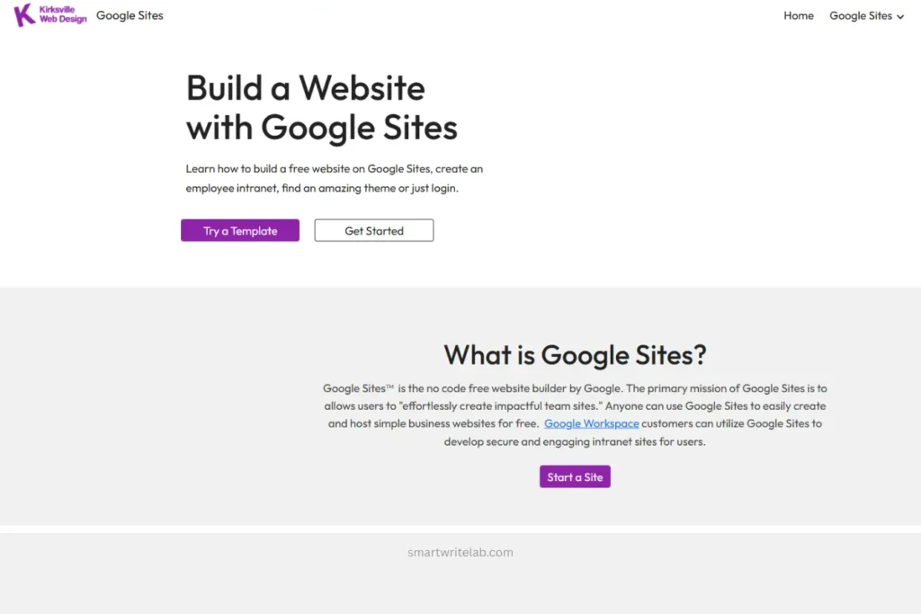 Google Sites — Simple but Extremely Limited