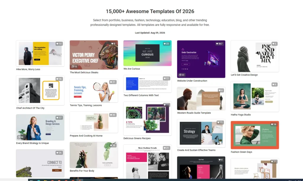 15,000+ Templates Nicepage