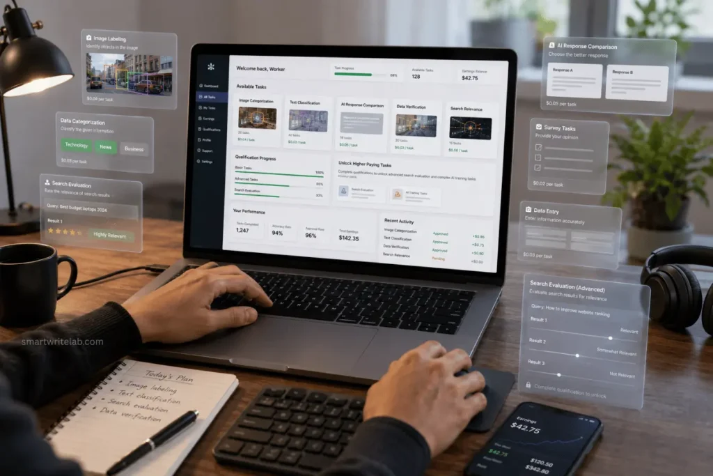 Clickworker workflow Dashboard