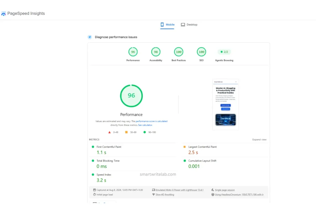 PageSpeed Insights Dashboard