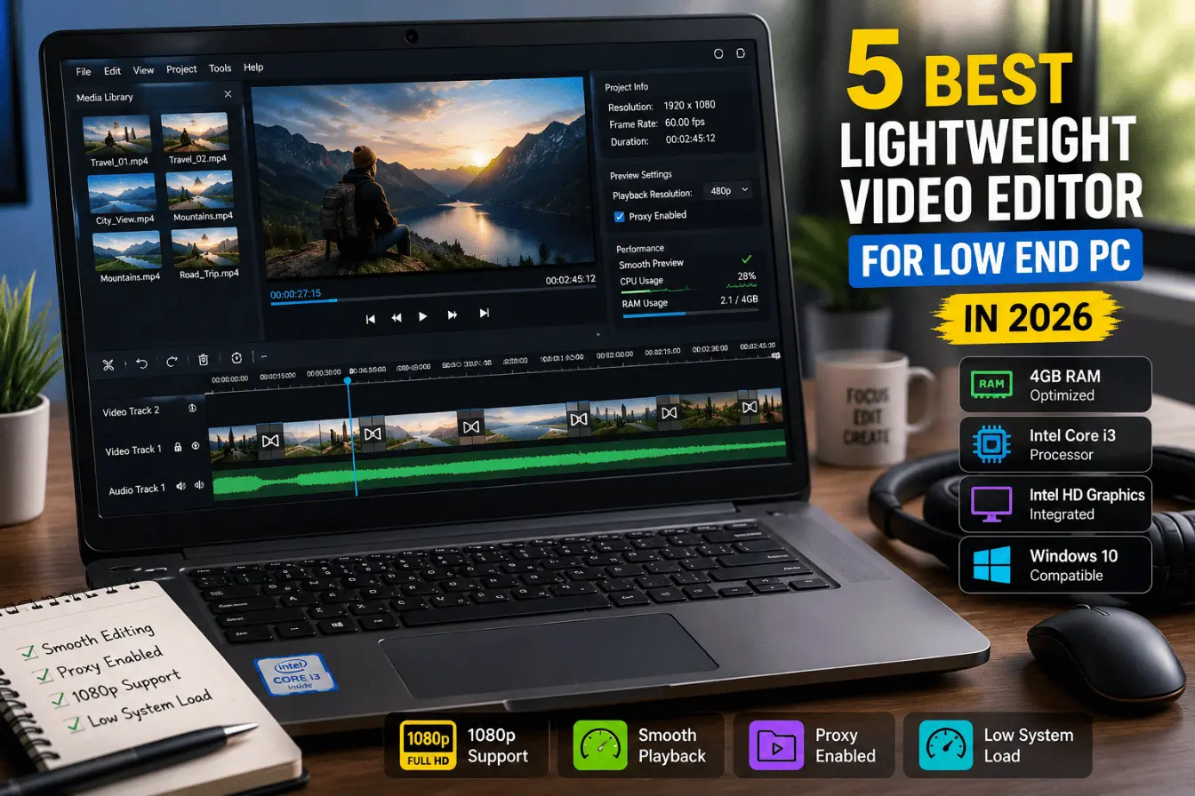 Best Lightweight Video Editors for Low End PC 2026