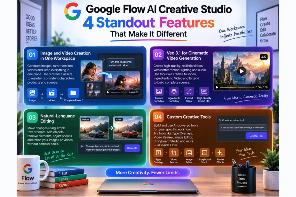 Google Flow AI Creative Studio 4 Standout Features