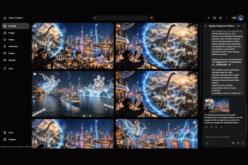 Google Flow AI Creative Studio Video Creation